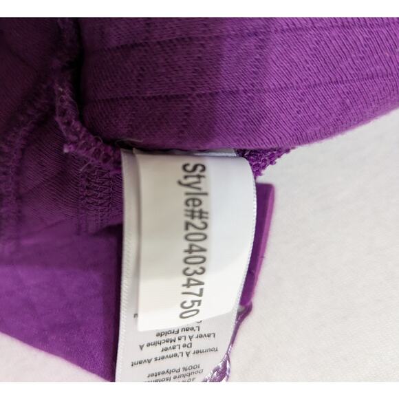 T by Talbots sweat  jacket SzLDiagonal quilted unlined Bust44" CB 27.5"EUC - Picture 12 of 12